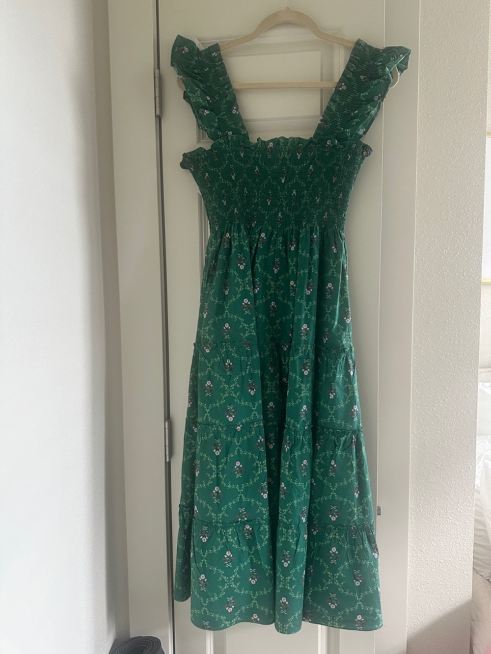 Hill House Green Floral Nap Dress - Picture 2 of 3